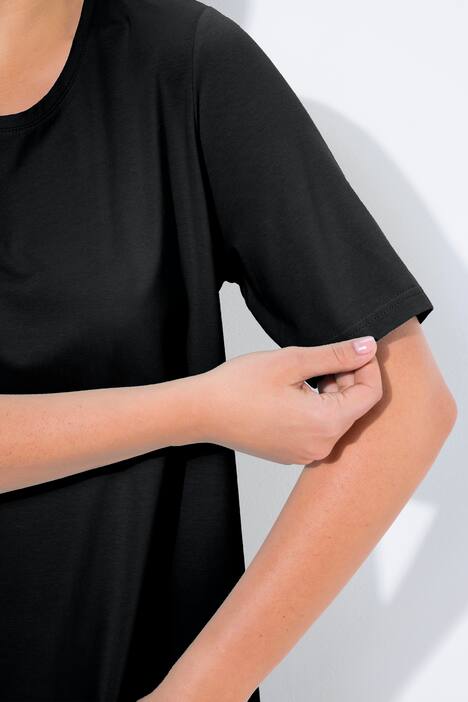 T-shirt, A-form, rund halsudskæring, korte ærmer