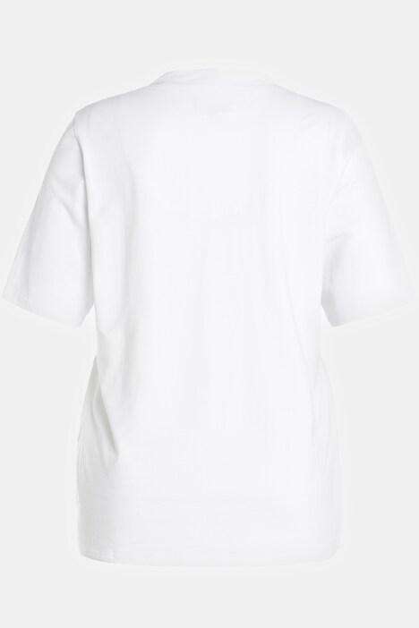 T-shirt, papillon, col calice, manches courtes