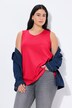 Top, línea A, cuello de pico, sin mangas