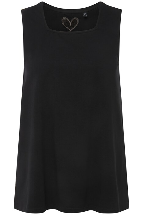 Basic top, A střih, hranatý výstřih, bez rukávů