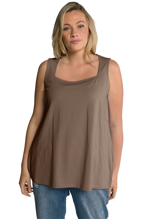 Basic top, A střih, hranatý výstřih, bez rukávů