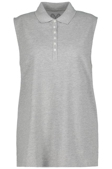 Polo top, Regular, polo límeček, bez rukávů