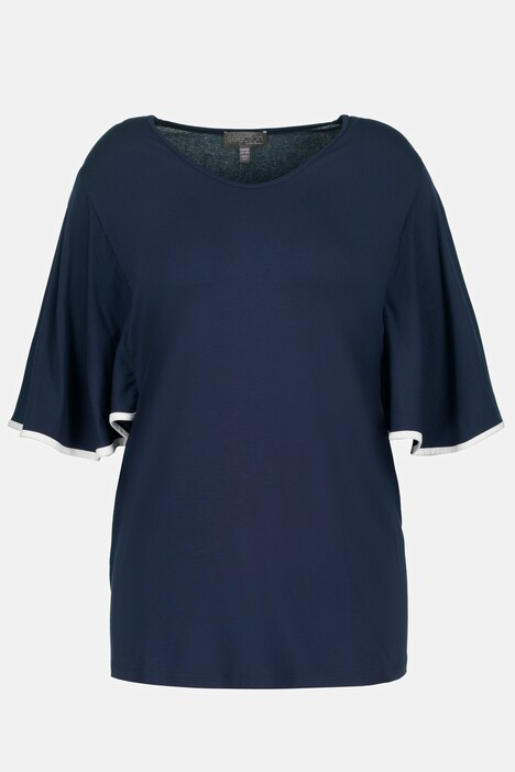 T-shirt, Classic, encolure V, manches courtes chauve-souris