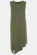 Robe midi, palmiers, silhouette A, col rond, sans manches