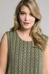 Robe midi, palmiers, silhouette A, col rond, sans manches