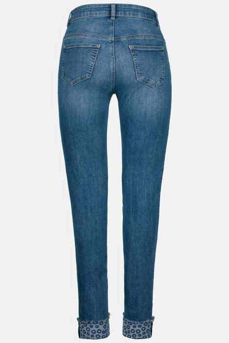 Jeans Julia, bedruckter Aufschlag, schmale 5-Pocket-Form