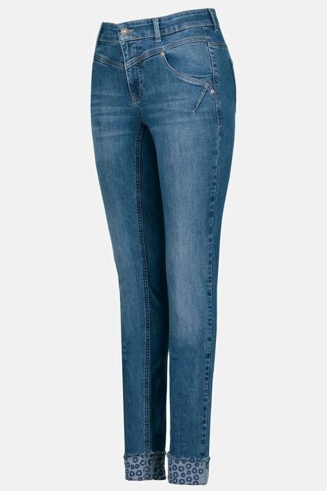 Jeans Julia, bedruckter Aufschlag, schmale 5-Pocket-Form