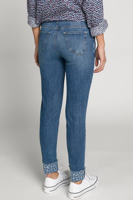 Jeans Julia, bedruckter Aufschlag, schmale 5-Pocket-Form