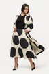 Manteau à pois, col à revers et ceinture à nouer