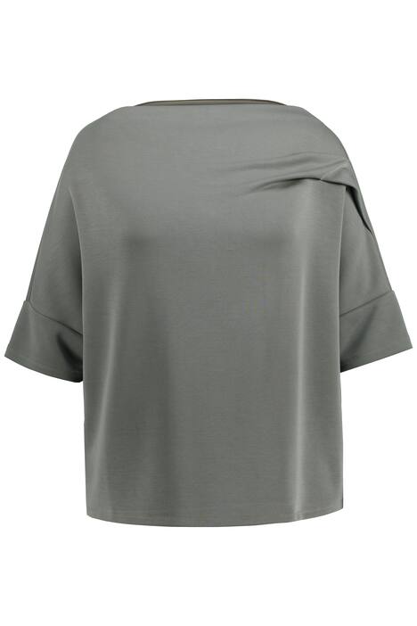 Mikina, ozdobné sklady, oversize, stojáček, krátké rukávy