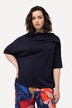 Felpa dal taglio oversize con pieghe decorative, collo alto e mezze maniche