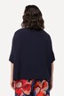 Felpa dal taglio oversize con pieghe decorative, collo alto e mezze maniche