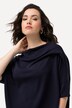 Felpa dal taglio oversize con pieghe decorative, collo alto e mezze maniche
