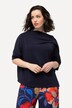 Felpa dal taglio oversize con pieghe decorative, collo alto e mezze maniche