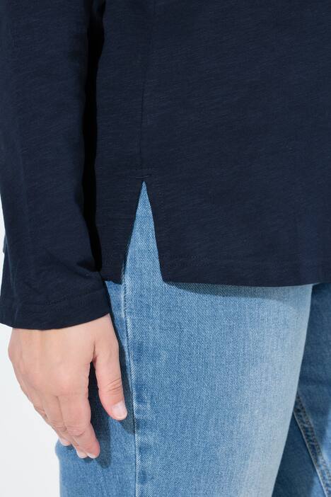 T-shirt en coton bio, manches longues et col roulé - coupe Slim