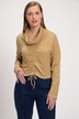 Maglia in cotone biologico con collo dolcevita, fascia per l'arricciatura e maniche lunghe