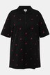 Maglia polo in tradizionale stile Tracht con stambecco, collo polo e mezze maniche