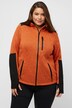 Contrast Insets Hooded Sweater Knit Fleece Jacket