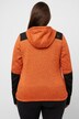 Contrast Insets Hooded Sweater Knit Fleece Jacket