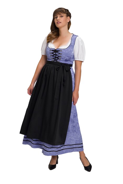 Dirndl, žakár s růžemi, hranatý výstřih, bez rukávů