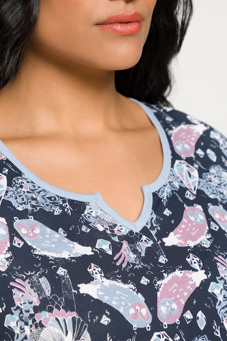 2 Pack of Cotton Sleep Tees - Owls, Solid