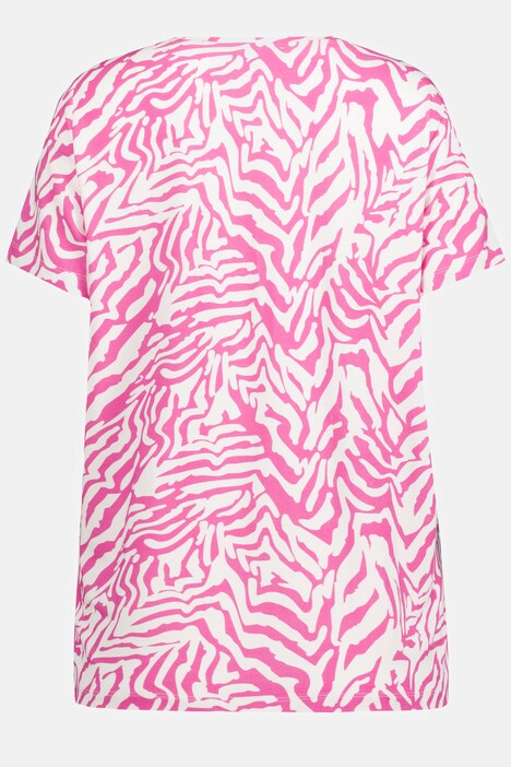 T-Shirt, Zebra Print, Statement, Rundhals, Halbarm