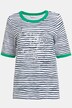 T-Shirt, Ringel, Metallic-Schrift, Rundhals, Halbarm