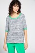 T-Shirt, Ringel, Metallic-Schrift, Rundhals, Halbarm