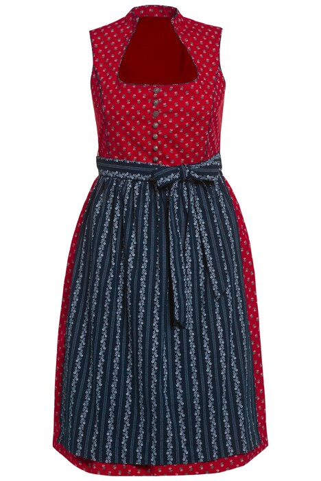 Dirndl, květy, šněrování, hranatý výstřih, bez rukávů