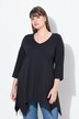 shirt, puntzoom, V-hals, 3/4-mouwen, biologisch katoen