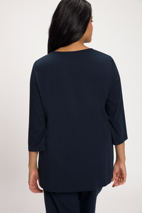 pyjamashirt, cut-outs, ronde hals, 3/4-mouwen