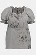 Trachten-Carmen bluse, vichy-tern, hjerteknapper, halværmer