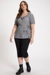 Trachten-Carmen bluse, vichy-tern, hjerteknapper, halværmer