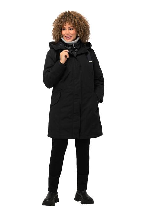 Funkční parka, prošívaná vsadka, dvoucestný zip, kapuce