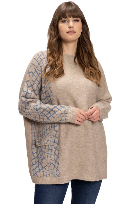 Svetr, oversize, stojáček, dlouhé rukávy