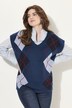 Pull sans manches, motif losanges, encolure en V