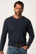 Henley, Langarm, Knopfleiste, Flammjersey