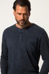 Henley, Langarm, Knopfleiste, Flammjersey