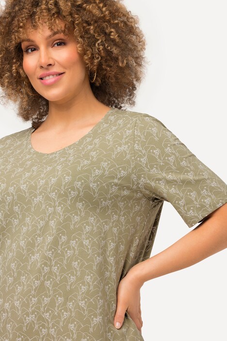 T-Shirt, Gorilla, A-Linie, V-Ausschnitt, Halbarm