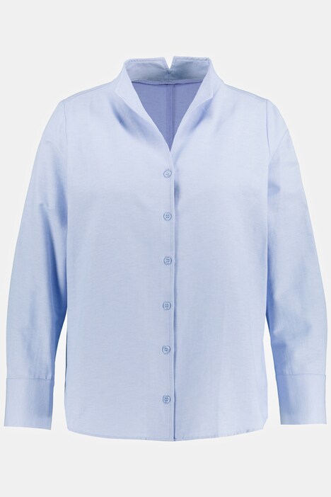 Blouse, Oxford-stof, gobletkraag, lange mouw