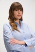 Blouse, Oxford-stof, gobletkraag, lange mouw