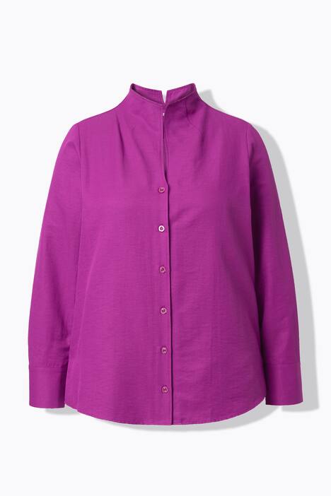 Chemise en tissu Oxford, col calice et manches longues