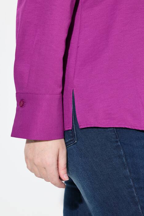 Chemise en tissu Oxford, col calice et manches longues