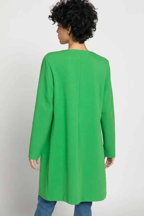 Jacke, lange Form, Rundhals, Reißverschluss