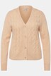 Cardigan à col V et patte de boutonnage, motif torsadé