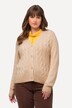Cardigan à col V et patte de boutonnage, motif torsadé