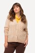 Cardigan à col V et patte de boutonnage, motif torsadé
