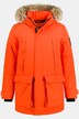 Parkas, hette, avtakbar, imitert pels, glidelås, vindtett, vannavvisende