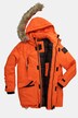 Parkas, hette, avtakbar, imitert pels, glidelås, vindtett, vannavvisende