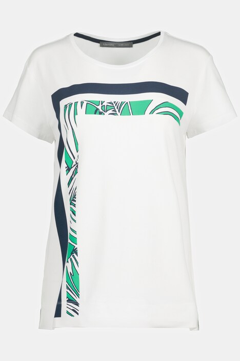 T-Shirt, Streifen, Boxy-Form, Rundhals, Halbarm